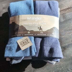 Wrangler Men's Navy Over the Calf Socks
